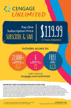 Cengage Unlimited 4 months Access Code